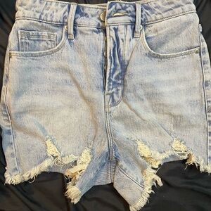 Good American Blue Distressed Jean Shorts
